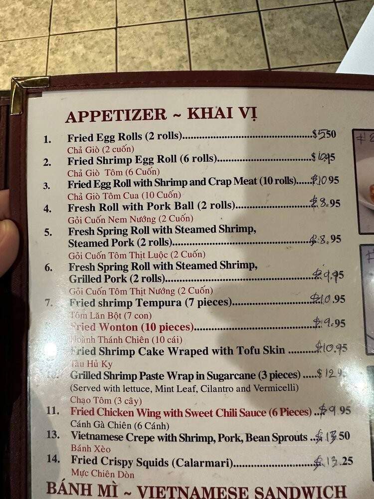 My Tho Restaurant - Newark, CA menu_pic