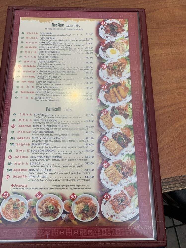 Pho Hoa Hiep - Concord, CA menu_pic
