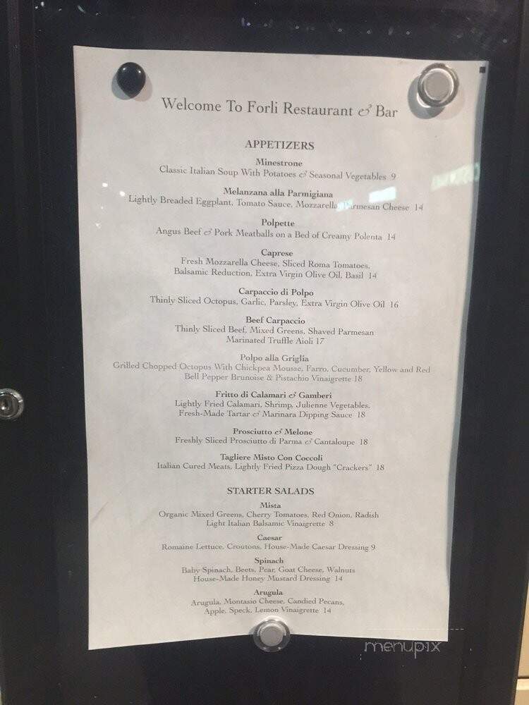 Forli Ristorante & Bar - Alamo, CA menu_pic