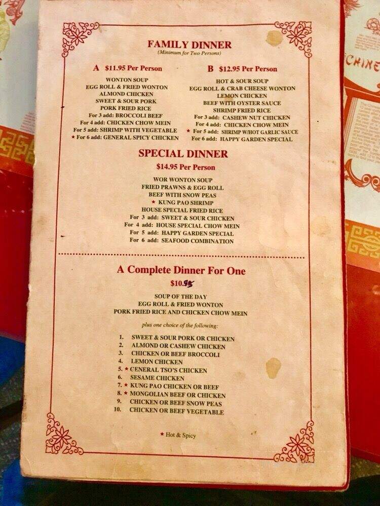Happy Garden Restaurant - Colusa, CA menu_pic