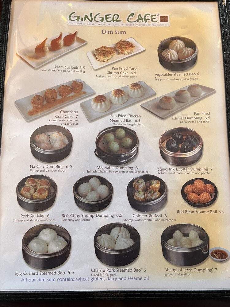 Ginger Cafe - Sunnyvale, CA menu_pic
