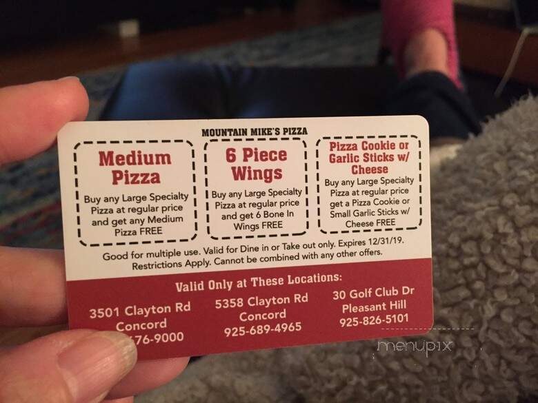 Mountain Mike's Pizza - Concord, CA menu_pic
