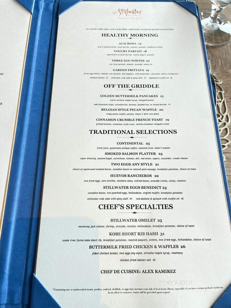 Stillwater Bar & Grill - Pebble Beach, CA menu_pic