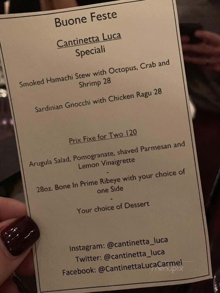Cantinetta Luca - Carmel-by-the-Sea, CA menu_pic