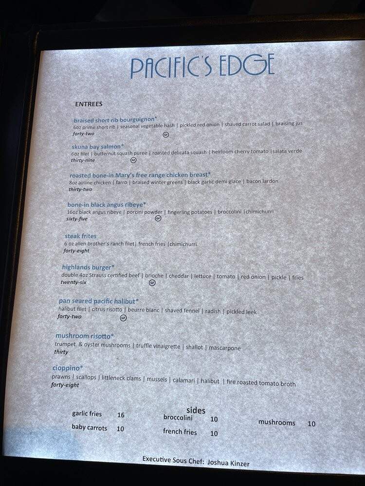 Pacific's Edge - Carmel, CA menu_pic