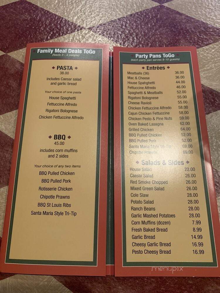 Red Smoke Grill - Pleasanton, CA menu_pic