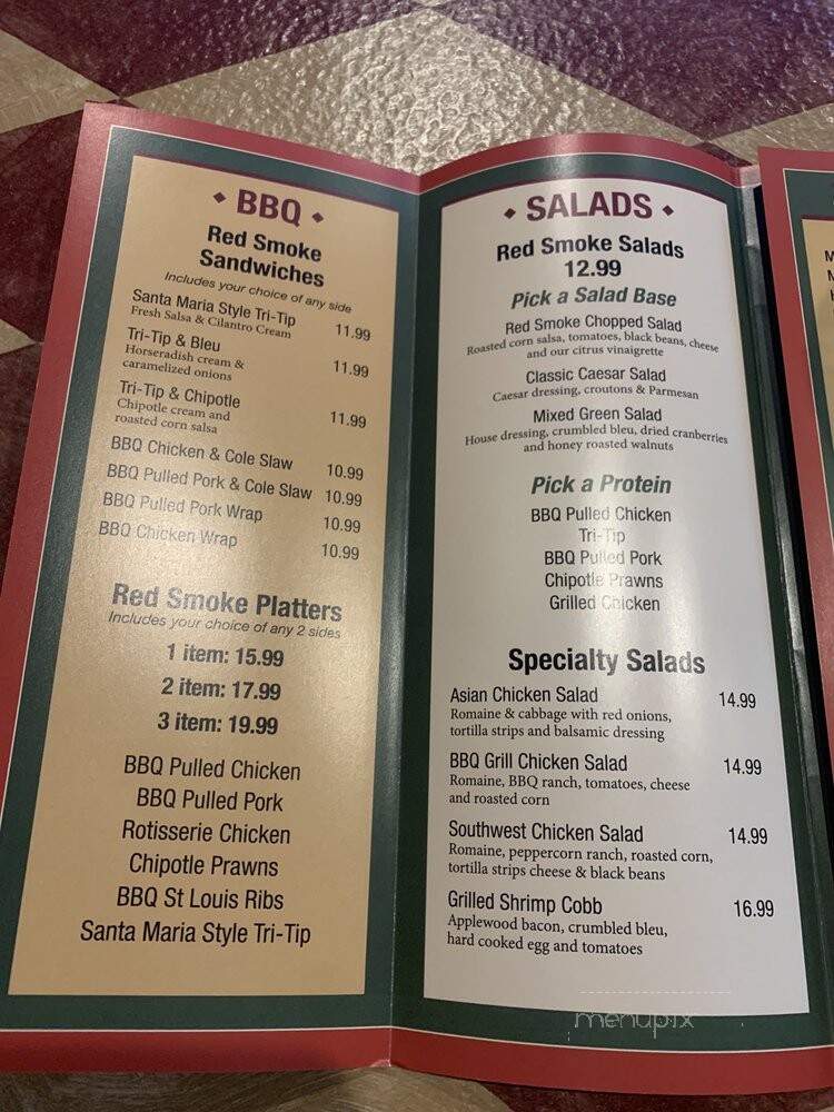 Red Smoke Grill - Pleasanton, CA menu_pic