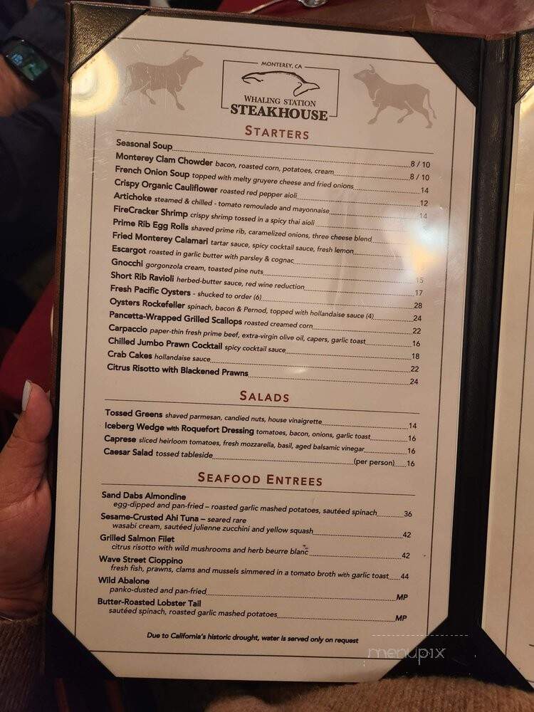 John Pisto's Whaling Station - Monterey, CA menu_pic