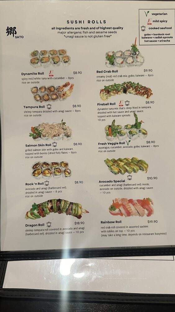 Sato Japanese Cuisine - Pleasanton, CA menu_pic