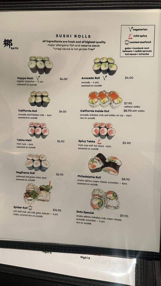 Sato Japanese Cuisine - Pleasanton, CA menu_pic