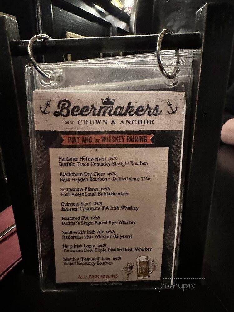 Crown & Anchor - Monterey, CA menu_pic
