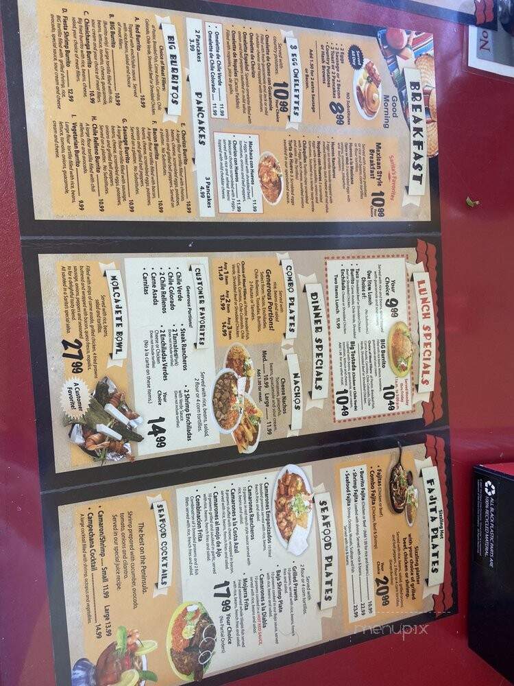 Sarita's Mexican Restaurant - Marina, CA menu_pic