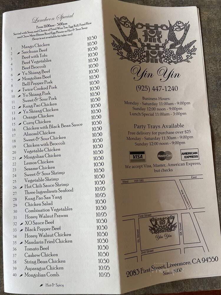 Yin Yin Restaurant - Livermore, CA
