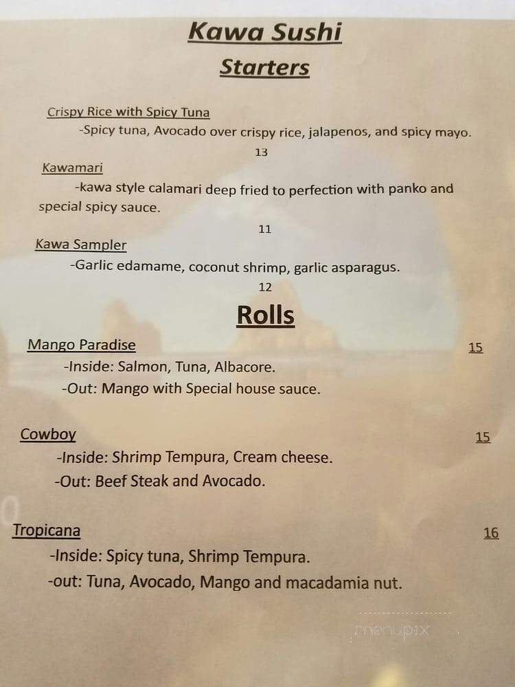 Kawa Sushi - Livermore, CA menu_pic