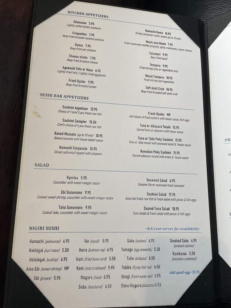 Bluefin - Brentwood, CA menu_pic