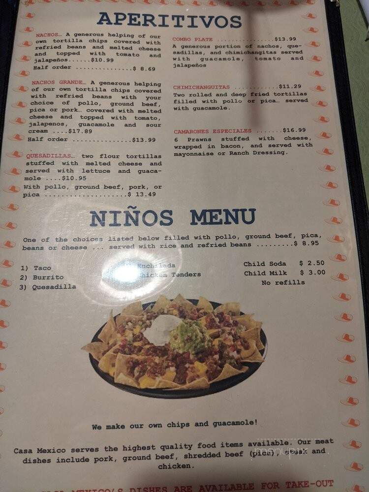 Casa Mexico - Livermore, CA menu_pic