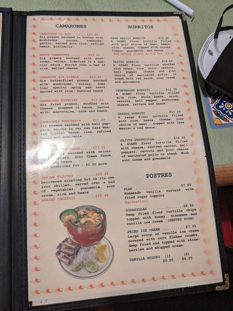 Casa Mexico - Livermore, CA menu_pic