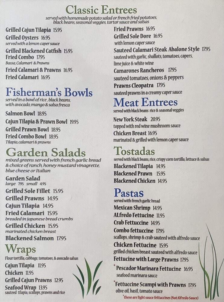 Golden Fish Seafood Restaurant - Salinas, CA menu_pic
