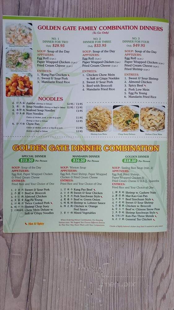 Golden Gate Restaurant - Gonzales, CA menu_pic