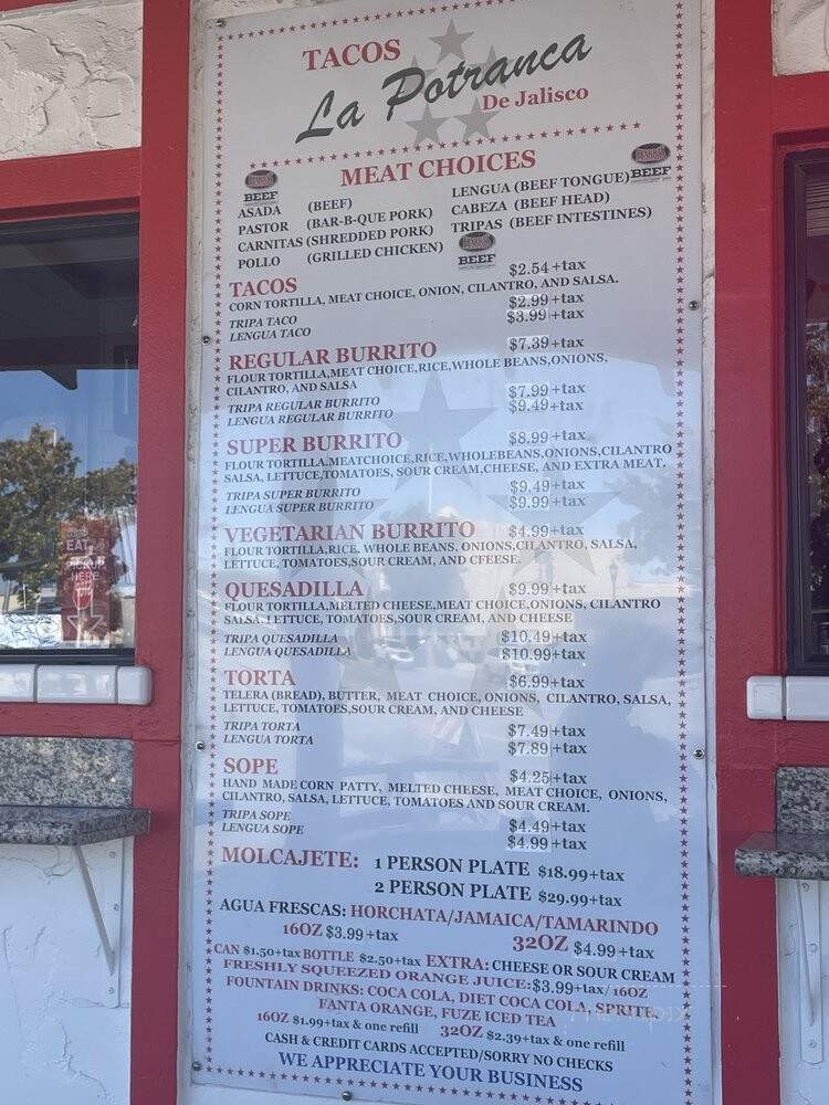 Tacos La Poteranca De Jalisco - King City, CA menu_pic