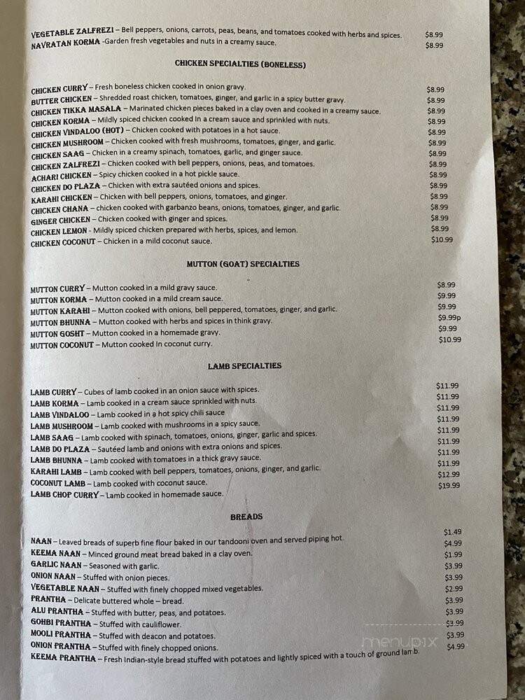 Asoka India Cuisine - Selma, CA menu_pic