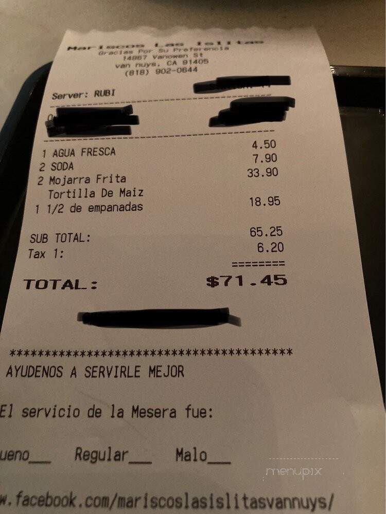Marisco Las Islita - Van Nuys, CA menu_pic