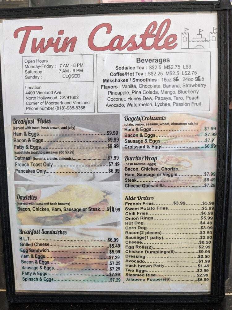 Twin Castle - North Hollywood, CA menu_pic