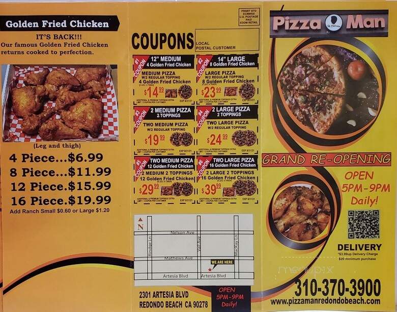 Pizza Man He Delivers - Redondo Beach, CA menu_pic