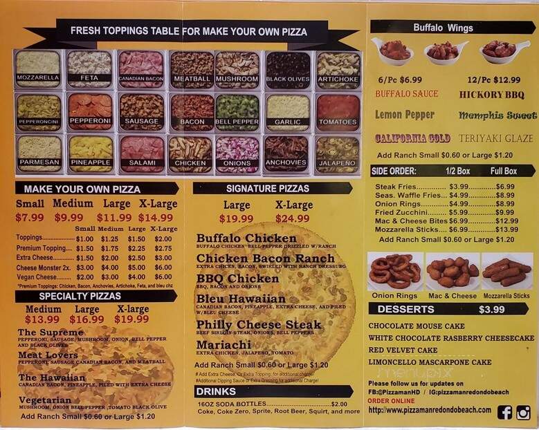 Pizza Man He Delivers - Redondo Beach, CA menu_pic