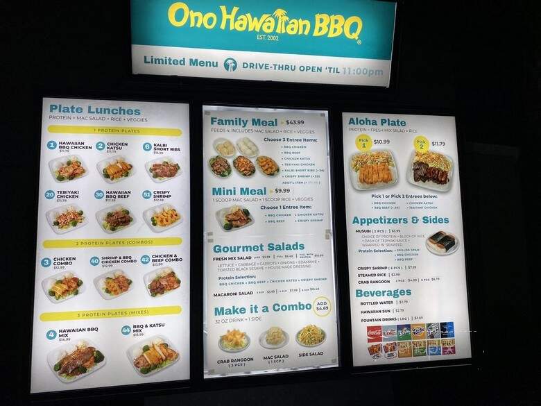 Ono Hawaii BBQ - San Pedro, CA menu_pic