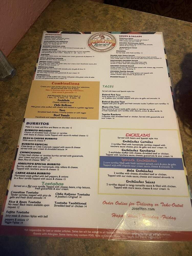 Joselito's West - Tujunga, CA menu_pic