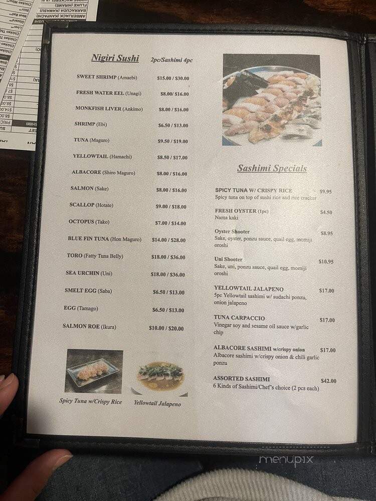 Honda Ya Japanese Restaurant - Los Angeles, CA menu_pic