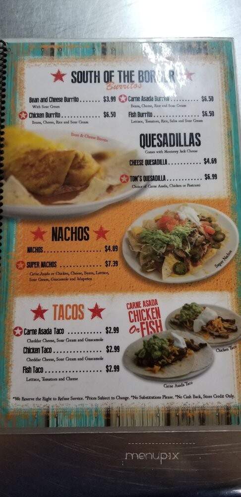 Tom's Burgers - Lynwood, CA menu_pic