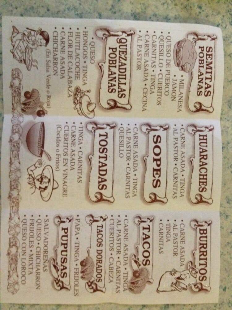 Rinconcito Poblano - Lynwood, CA menu_pic