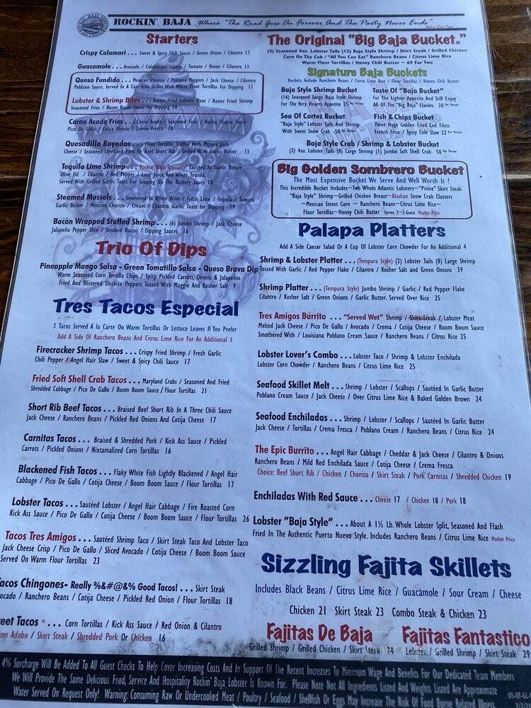Rockin Baja Lobster - Newport Beach, CA menu_pic