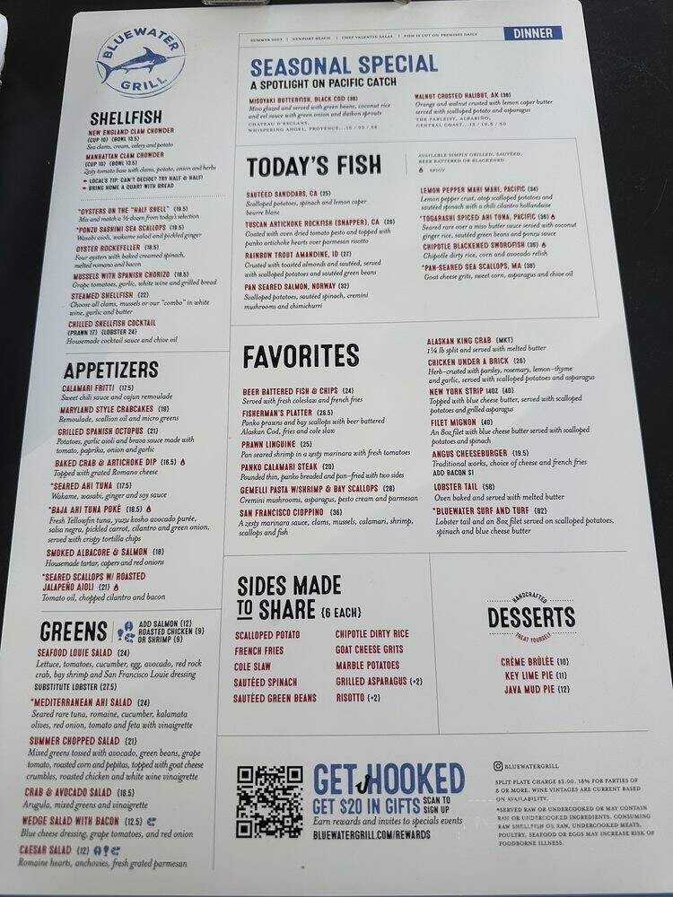 Bluewater Grill Newport Beach - Newport Beach, CA menu_pic