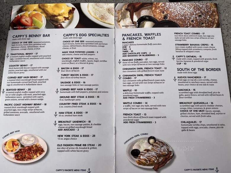 Cappy's Cafe - Newport Beach, CA menu_pic