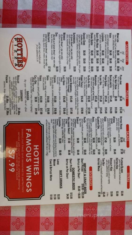 Hotties Pizza - Costa Mesa, CA menu_pic