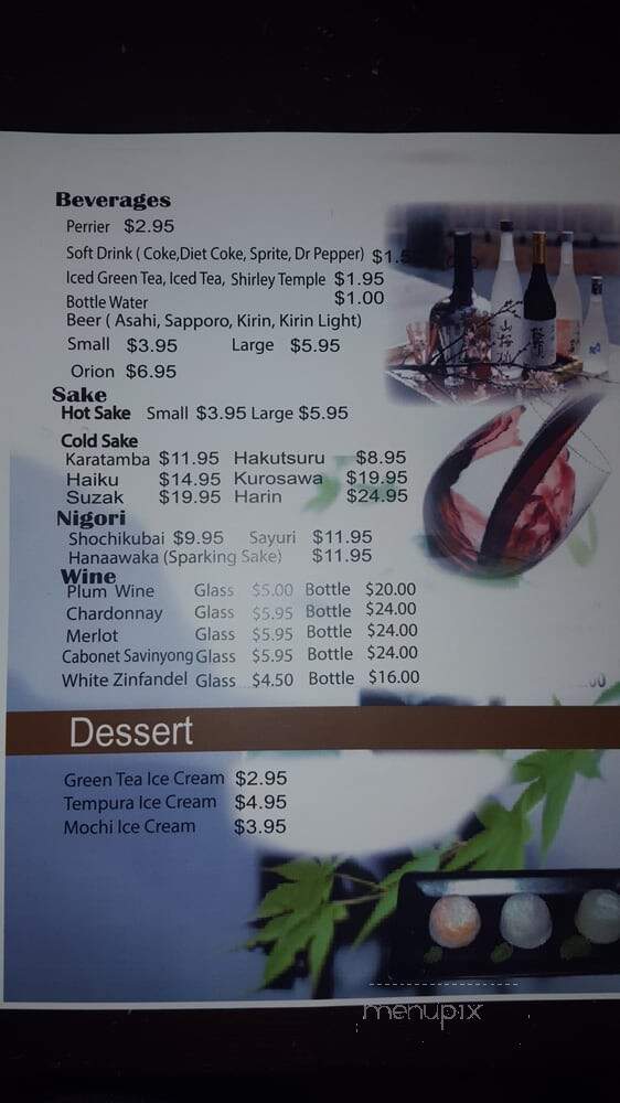 Sushi Sho Japanese Restaurant - Costa Mesa, CA menu_pic