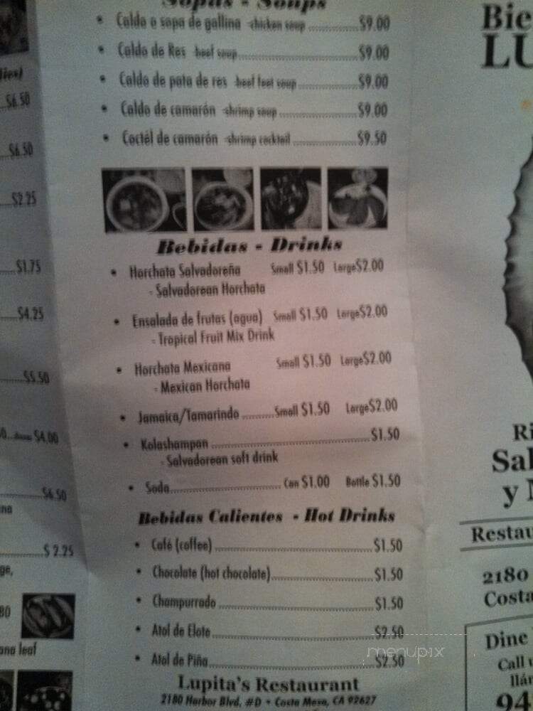 Lupita's Restaurant - Costa Mesa, CA menu_pic