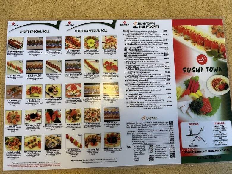 Sushi Town - Costa Mesa, CA menu_pic