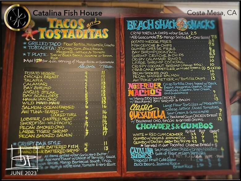 Catalina Fish Kitchen - Costa Mesa, CA menu_pic