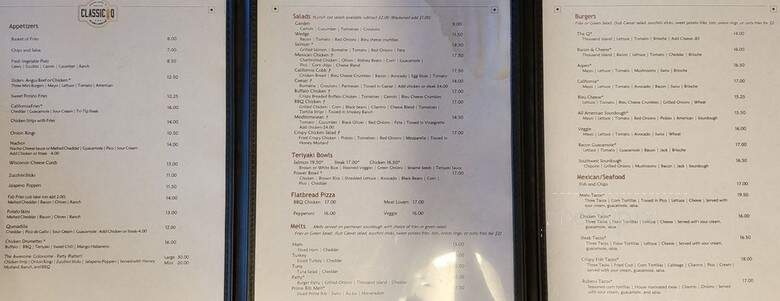 Classic Q - Newport Beach, CA menu_pic