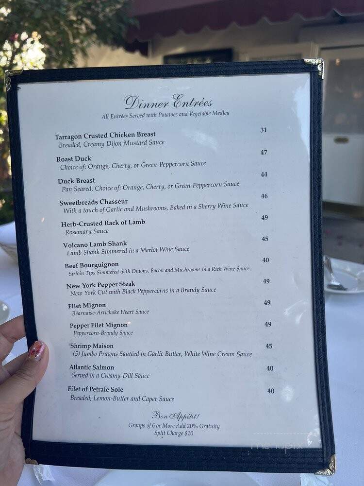 L'Hirondelle - San Juan Capistrano, CA menu_pic