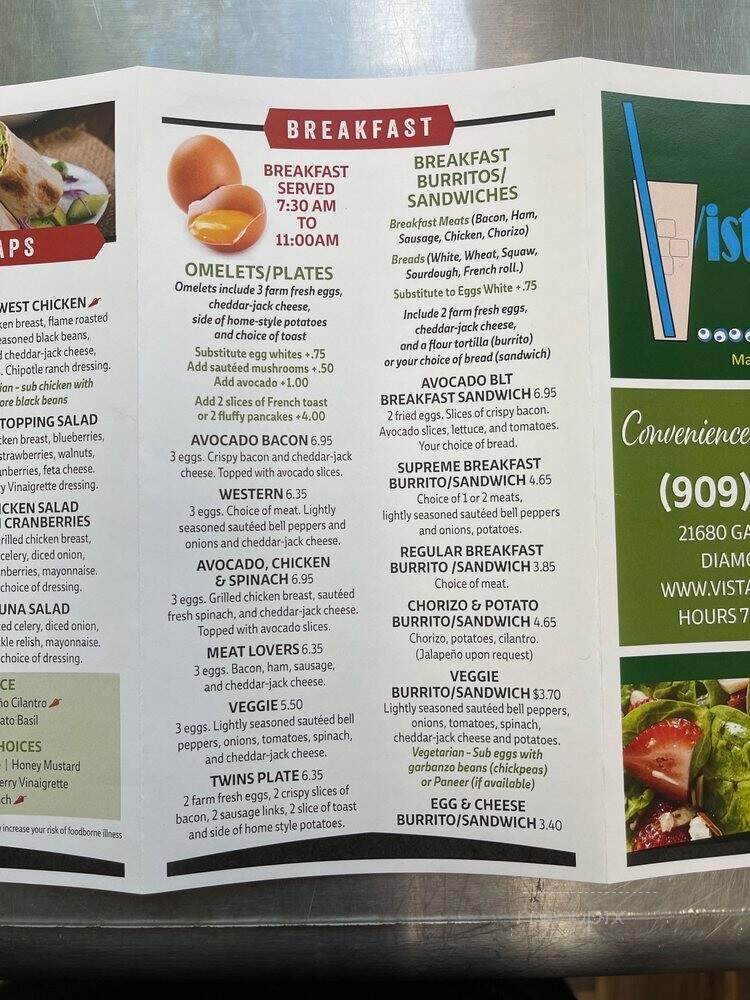 Deli At Vista Pointe - Diamond Bar, CA menu_pic