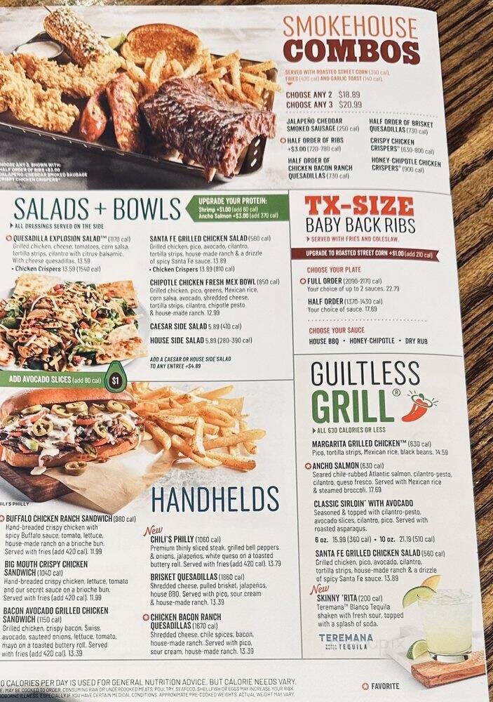 Chillis - Irvine, CA menu_pic