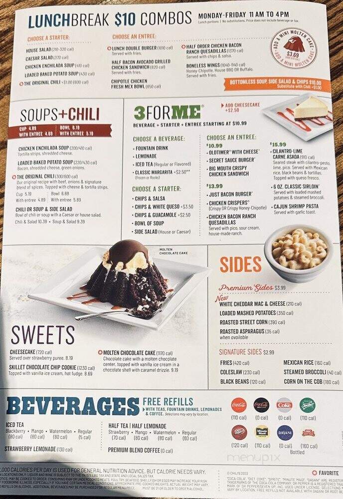 Chillis - Irvine, CA menu_pic