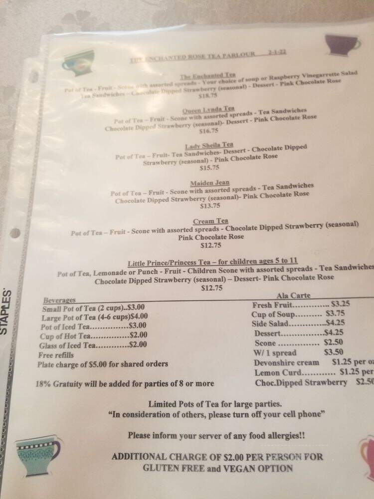 Enchanted Rose Tea Parlour - San Dimas, CA menu_pic