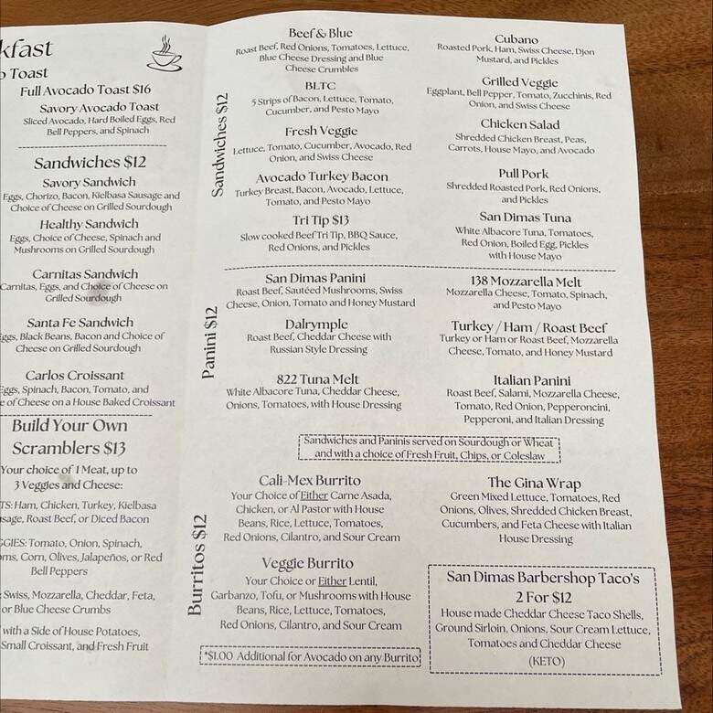 Sweet Savory - San Dimas, CA menu_pic