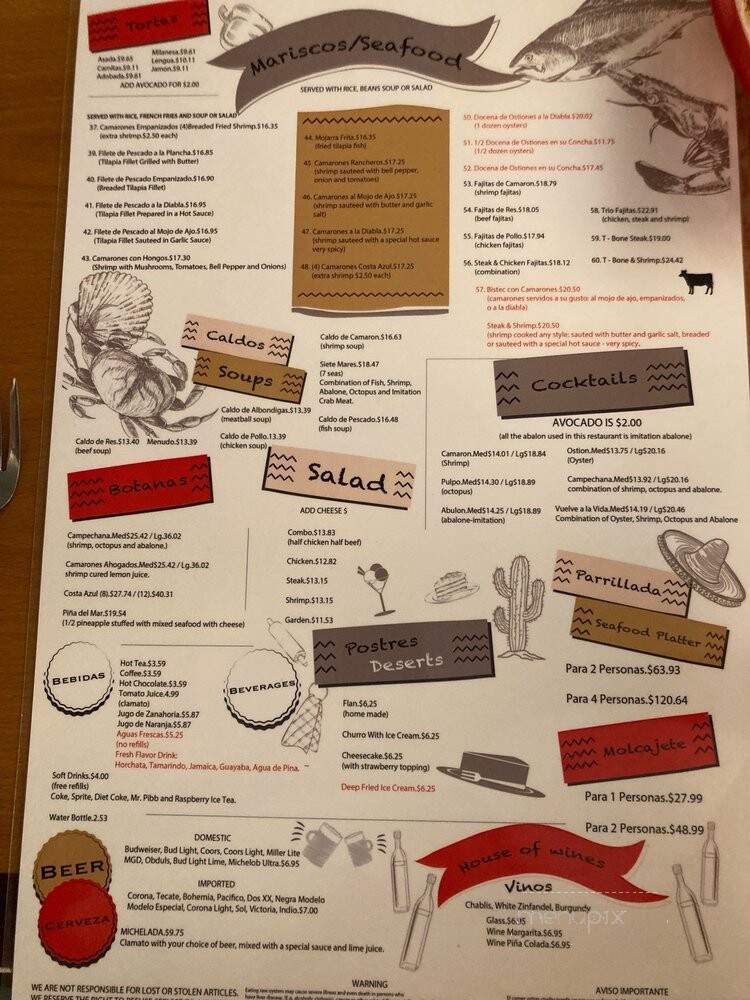 Mexico Lindo - Pomona, CA menu_pic